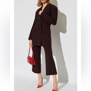 AERON Founded Suiting trouser brown cropped pinstripe